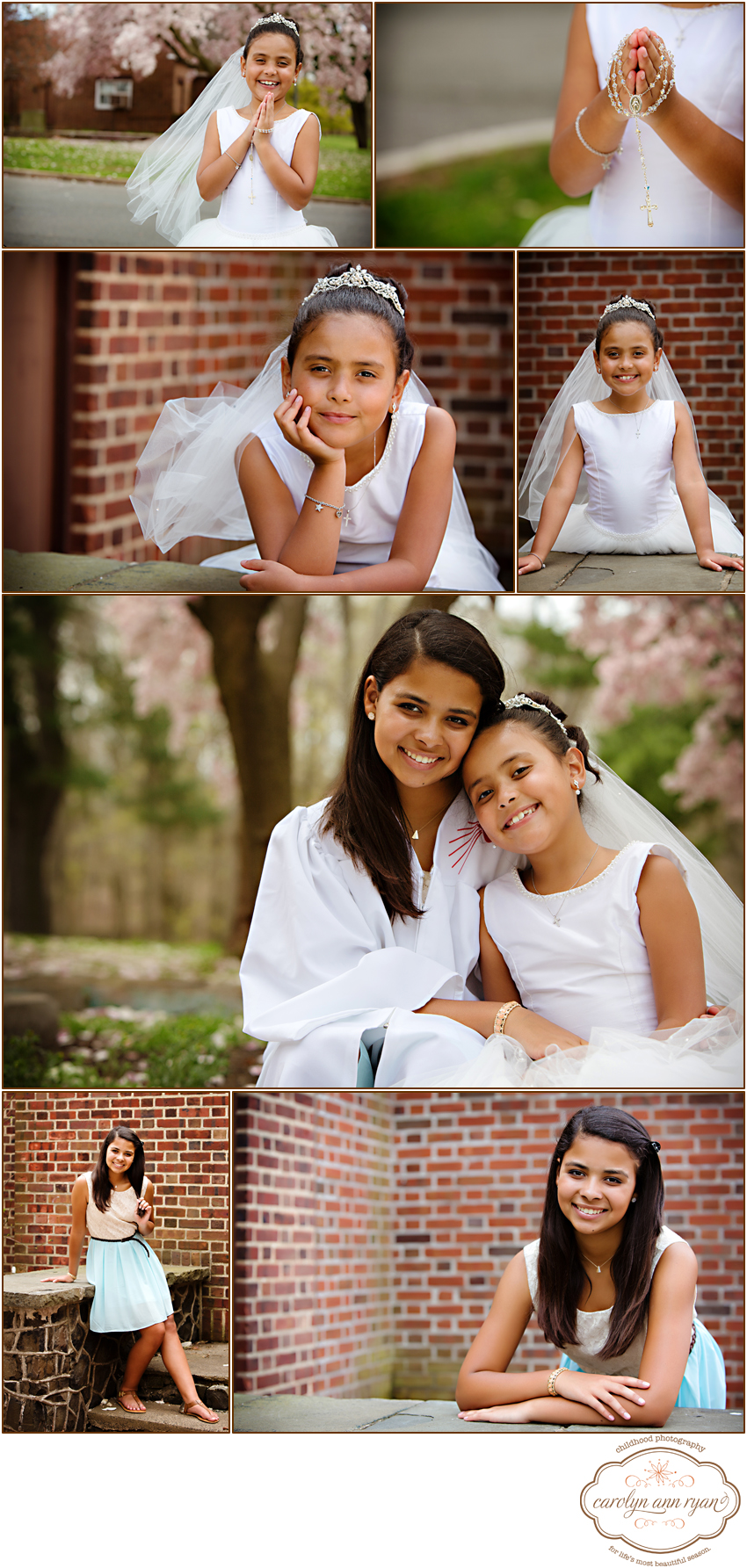 New Jersey Photographer Carolyn Ann Ryan photographs sweet girls for their Communion Day