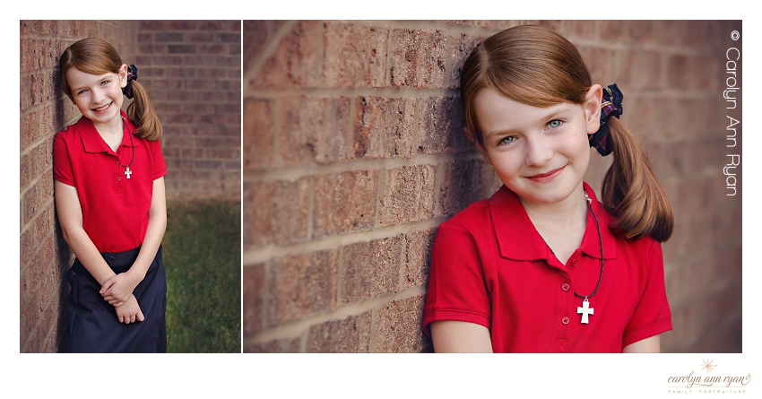 Charlotte NC Family Photographer takes Back to School portraits for first day of school
