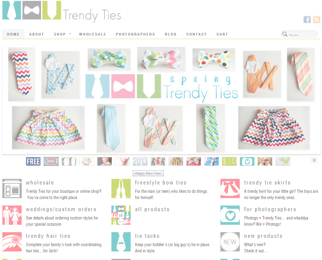 North Carolina Child and Family Photographer shares trendy ties web site