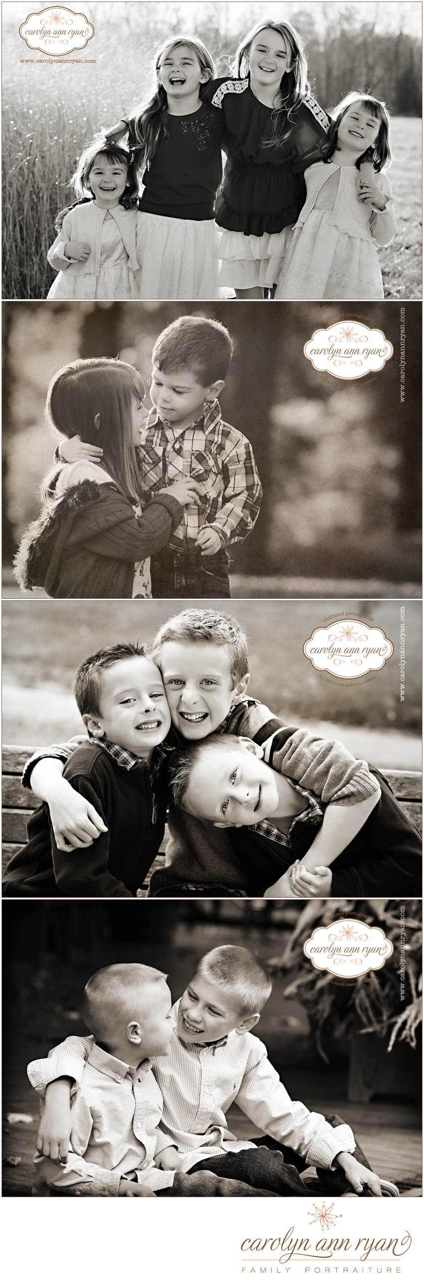 The Carolinas Family Photographer shares samples of the backs of Holiday Card Designs for clients