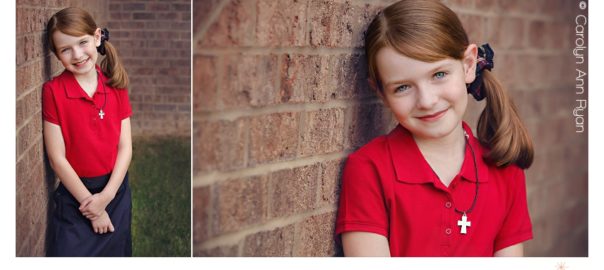 Experienced Charlotte NC Family Photographer takes Back to School portraits for first day of school