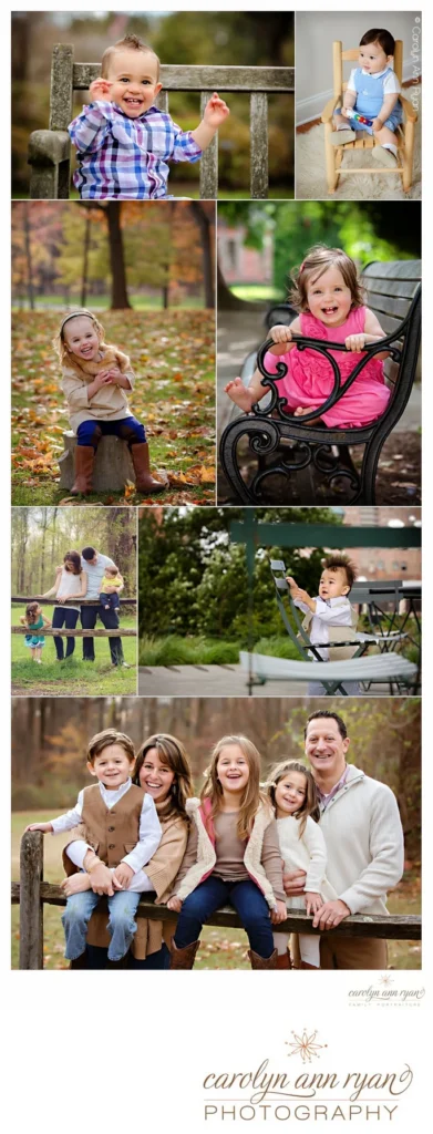 Collage of Portraits of Toddlers taken in outdoor settings by Carolyn Ann Ryan Photography